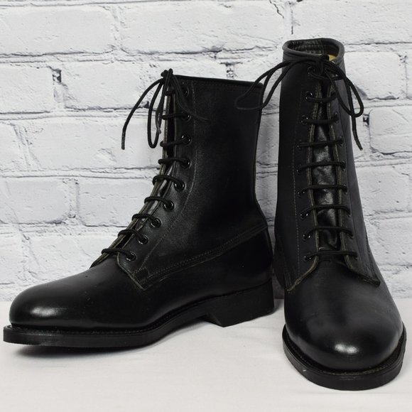 Vintage Men\'s 1987 Addison Shoe Comp. Black 9 Hole Military Combat Boots - 8 W main image 8